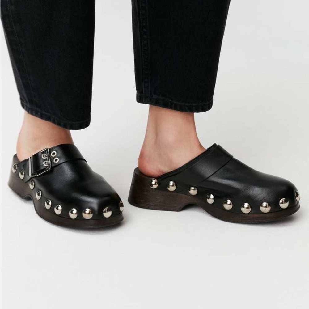 Ganni Black Studded Mules